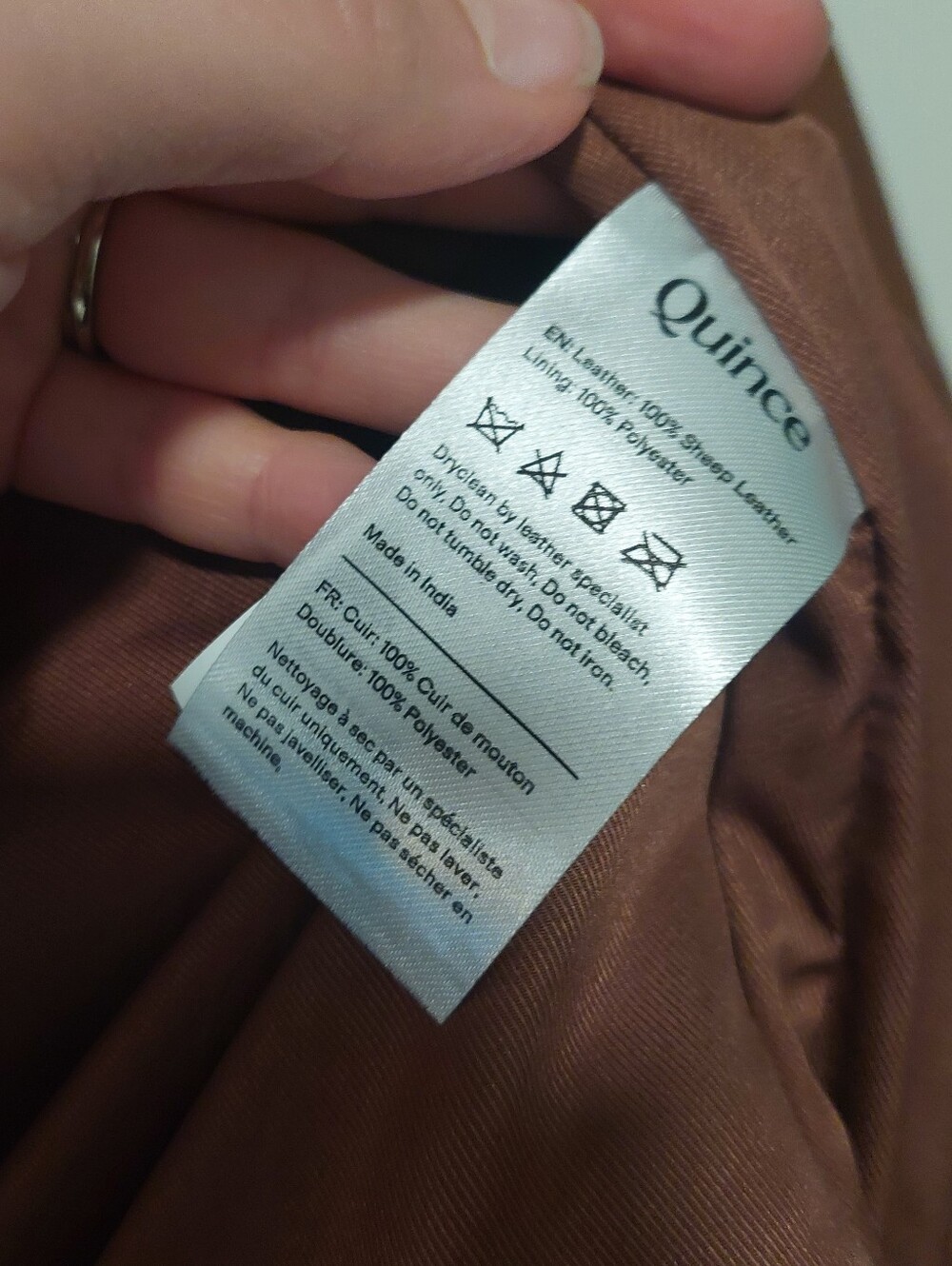 NWT! Quince 100% Leather Cognic Stand Collard Jacket! Woman's Sz. M! (E26) - Picture 12 of 14